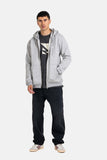 Reell Staple Logo Zip Hoodie Grey Melange