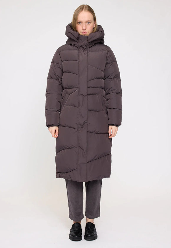 Mazine Waves Quilt Puffer Coat Eggplant Parka