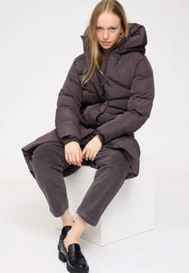 Mazine Waves Quilt Puffer Coat Eggplant Parka