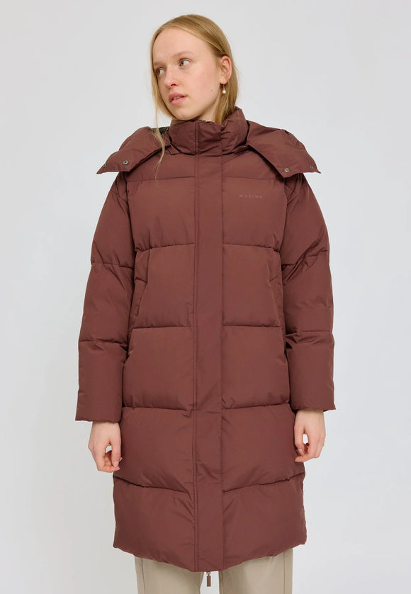 Mazine Over Sized Puffer Coat - Deep Mahogany