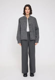 Mazine Damen Vegan Wool Bomber - Anthracite Melange