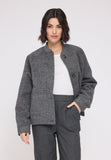 Mazine Damen Vegan Wool Bomber - Anthracite Melange