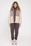Mazine Fabric Blocking Jacke - Grey Brown Natural