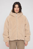 Mazine Faux Fur Hooded Damen Jacke - Natural