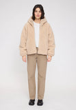 Mazine Faux Fur Hooded Damen Jacke - Natural