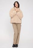 Mazine Faux Fur Hooded Damen Jacke - Natural
