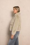 Zhrill Zhdara Damen Fell Jacke ZJ130-N888 Green Beige