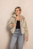 Zhrill Zhdara Damen Fell Jacke ZJ130-N888 Green Beige