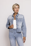 ZHRILL Zhlouie Louie Damen Jeans Jacke Blau