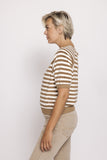 ZHRILL Zhinge Inge Frottee Shirt Striped Braun Offwhite