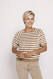 ZHRILL Zhinge Inge Frottee Shirt Striped Braun Offwhite