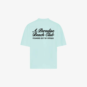 Pequs A Paradise Beach Club Back Logo T-shirt Aqua