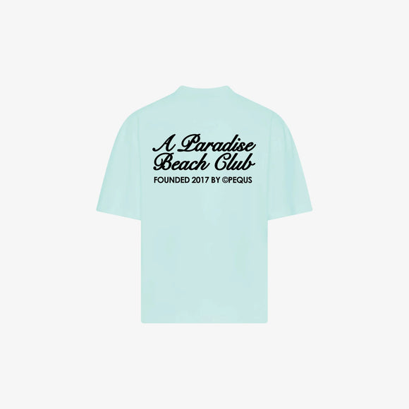 Pequs A Paradise Beach Club Back Logo T-shirt Aqua