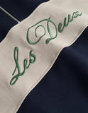 Les Deux Cory Zipper Rugby Sweatshirt - Dark Navy Light Desert Sand