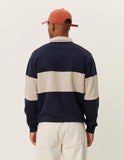 Les Deux Cory Zipper Rugby Sweatshirt - Dark Navy Light Desert Sand
