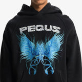 Pequs Blue Angel Graphic Hoodie Black