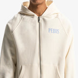 Pequs Back Logo Zip Hoodie Whisper White