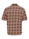 Only and Sons Onsjohnson Reg Kurzarm Hemd Braun Beige