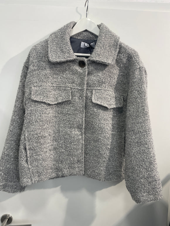 Le Streghe Boucle Damen Jacke Grau