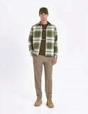 Les Deux Jeremy Flannel Shirt - Olive Night Lead Grey