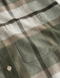 Les Deux Jeremy Flannel Shirt - Olive Night Lead Grey