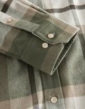 Les Deux Jeremy Flannel Shirt - Olive Night Lead Grey