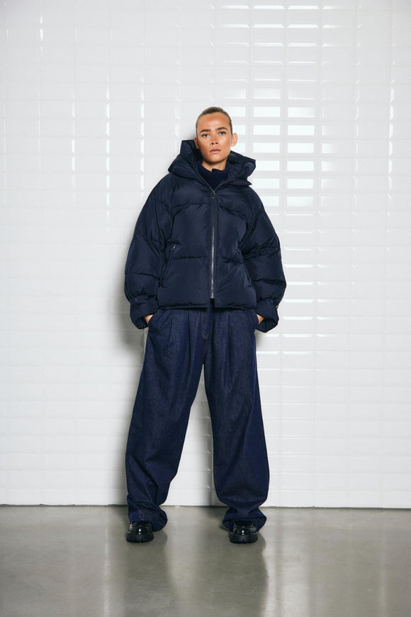 WHITE BLACK  WBLKYLIE REAL DOWN JACKET MID NIGHT BLUE