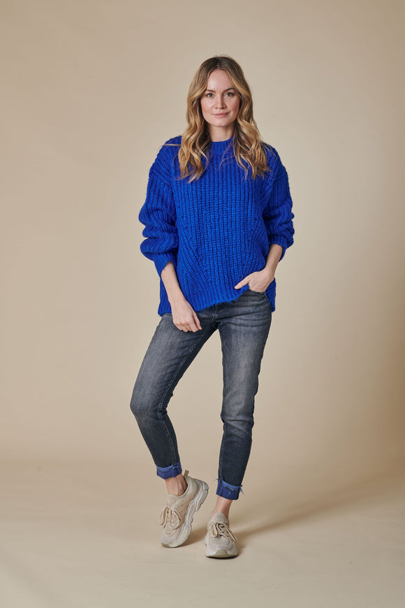 ZHRILL Damen Zhbarla Strickpullover Electric Blau