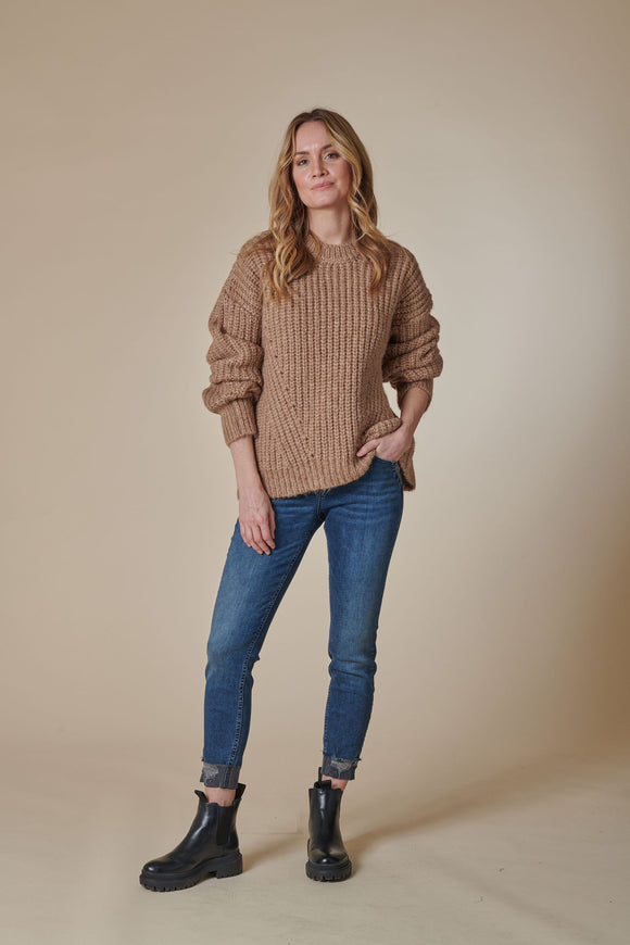 ZHRILL Damen Zhbarla Strickpullover Braun