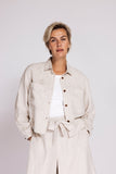 Zhrill Damen Overshirt Sand - Hemdjacke mit Brusttaschen