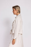 Zhrill Damen Overshirt Sand - Hemdjacke mit Brusttaschen