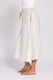 Zhrill ZHPALOMA Damen Hose Sand - Wide Leg Stoffhose mit Bindegürtel