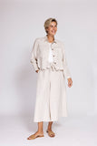 Zhrill ZHPALOMA Damen Hose Sand - Wide Leg Stoffhose mit Bindegürtel