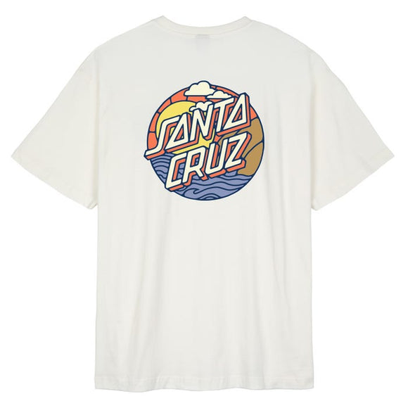 Santa Cruz Cliff View Dot T-shirt Optic White