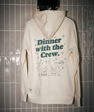 Distorted People Dinner Raglan Hoodie - Whisper White