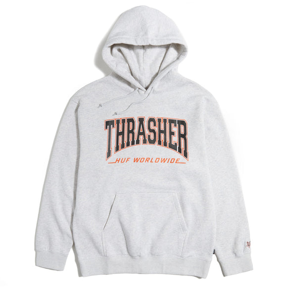 HUF X THRASHER BAYVIEW PULLOVER HOODIE ATHLETIC HEATHER PF00563