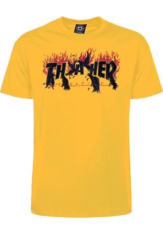 Thrasher Crows 144836 T-shirt Gold