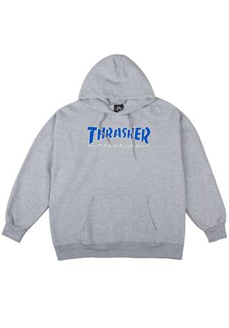 Thrasher Outlined Hooded Grey Blue