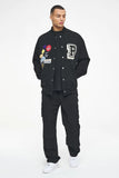 Pegador Whitney Varsity Jacket Washed Black Ink Black